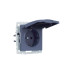 BRITE Розетка 1-местная с заземлением с защитными шторками и крышкой 16А IP44 РСбш10-3-44-БрМ маренго IEK