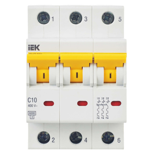 KARAT Автоматический выключатель ВА47-60M 3P C 10А 6кА IEK
