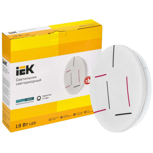 Светильник светодиодный ДПБ 2001 18Вт IP20 4000К круг белый IEK