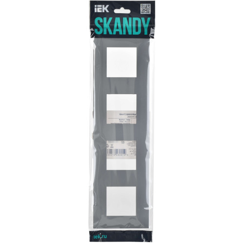 SKANDY Рамка 4-местная SK-F04Gr серый IEK