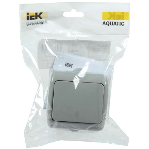 AQUATIC Выключатель 1-клавишный проходной для открытой установки 10А IP54 ВС-20-1-2-А IEK