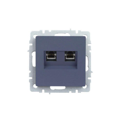 BRITE Розетка компьютерная двойная RJ45 кат.5E РК10-2-БрМ маренго IEK