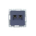 BRITE Розетка компьютерная двойная RJ45 кат.5E РК10-2-БрМ маренго IEK