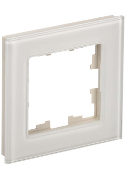 BRITE Рамка 1 -местная РУ-1-2-БрВа стекло ванильный IEK