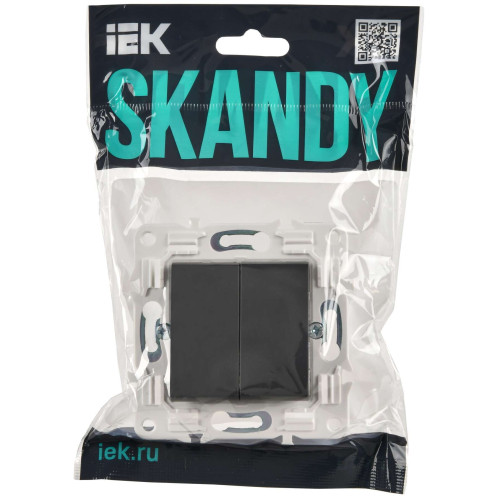 SKANDY Выключатель 2-клавишный проходной 10А SK-V05T титан IEK