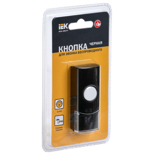 Кнопка для звонка беспроводного КЗБ2 IP44 черная IEK