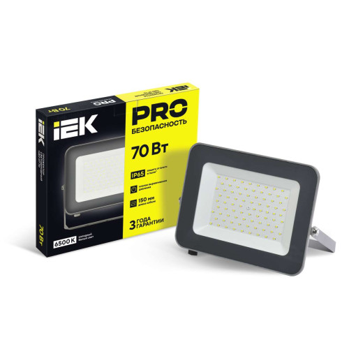 Прожектор светодиодный СДО 07-70 IP65 серый IEK Прожектор светодиодный СДО 07-70 IP65 серый IEK