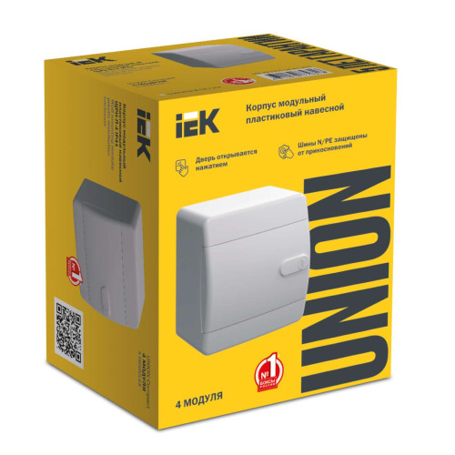UNION Compact Корпус пластиковый ЩРН-П-4 IP41 белая дверь IEK