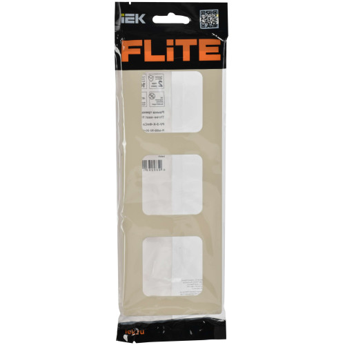 FLITE Рамка 3-местная РУ-3-К-ФлСл сливочный IEK