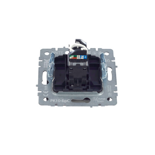 BRITE Розетка компьютерная RJ45 кат.5E РК10-БрС сталь IEK