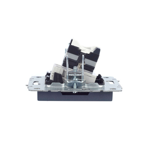 BRITE Розетка двойная RJ11+RJ45 кат.5E РК/Т12-БрМ маренго IEK