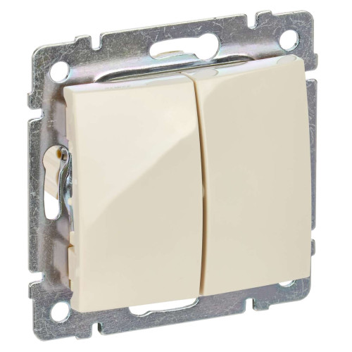 VALENA DIY Выключатель 2-клавишный схема 5 10А безвинтовое крепление слоновая кость