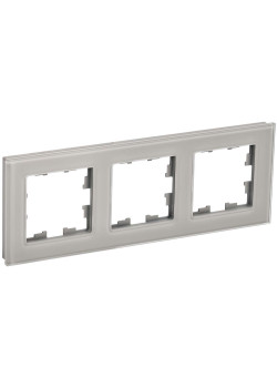 BRITE Рамка 3 -местная РУ-3-2-БрД стекло дымчатый IEK