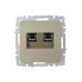BRITE Розетка двойная RJ11+RJ45 кат.5E РК/Т12-БрШ шампань IEK