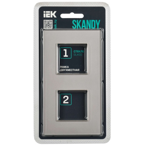 SKANDY Рамка 2-местная SK-F22Sh стекло шампань IEK
