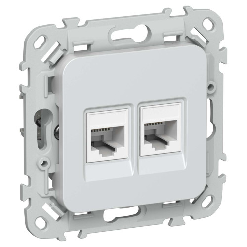 FLITE Розетка 2-местная RJ45/RJ11 категория 5Е/3 UTP РКТ5е/3-2-0-ФлЖ жемчуг IEK