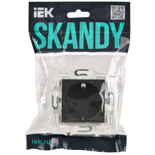 SKANDY Розетка с заземлением с защитными шторками 16А SK-R04G графит IEK