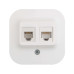 QUTEO Розетка двойная RJ11+RJ45 кат.5E UTP для открытой установки белый