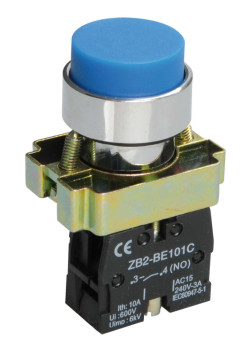 Кнопка управления LAY5-BL61 без подсветки синяя 1NO IEK