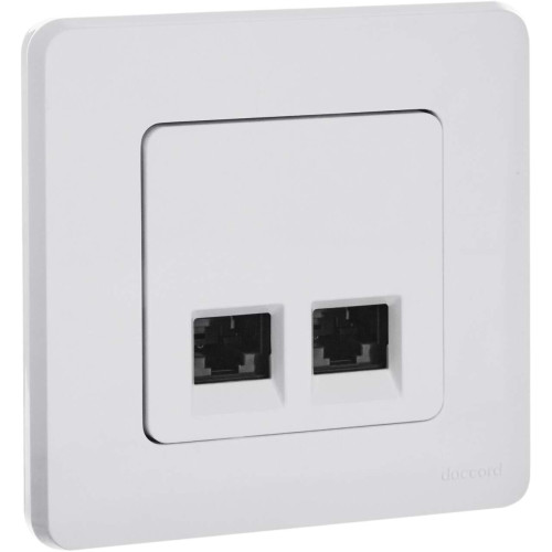 INSPIRIA Розетка компьютерная двойная RJ45 категория 6 UTP белый