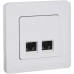 INSPIRIA Розетка компьютерная двойная RJ45 категория 6 UTP белый