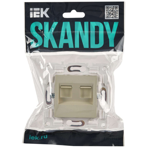 SKANDY Розетка компьютерная двойная RJ45 кат.5E SK-K03B бежевый IEK