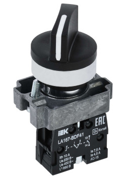 Переключатель LA167-BDF41 на 2 положения 1NO черный IEK