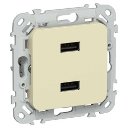 FLITE Розетка USB A+A 3,1А РЮ-2-ФлН навахо IEK