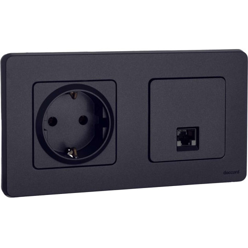 INSPIRIA Розетка компьютерная RJ45 категория 5Е UTP антрацит