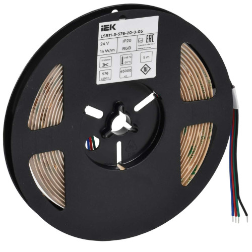 Лента светодиодная 5м COB 576LED/м 14Вт/м IP20 ширина 10мм 24В RGB IEK