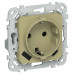 FLITE Розетка 1-местная с заземлением с защитными шторками 16А с USB A+C 20Вт безвинтовое крепление РСЮшс11-1-ФлО оливковый IEK