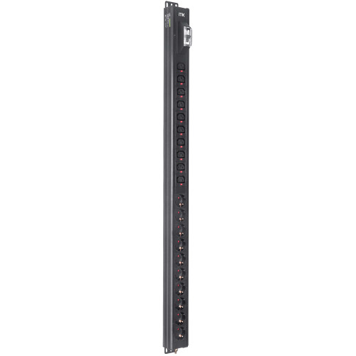 ITK BASE PDU вертикальный PV1101 24U 1 фаза 16А 10 розеток SCHUKO (немецкий стандарт) + 10 розеток C13 без кабеля с входным разъемом C20