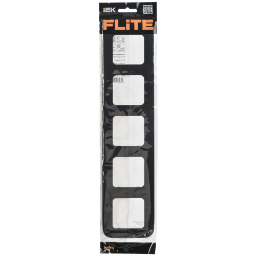 FLITE Рамка 5-местная РУ-5-А-ФлЧ черный IEK