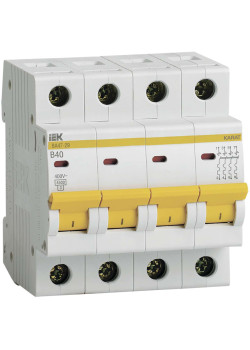 KARAT Автоматический выключатель ВА47-29 4P B 40А 4,5кА IEK