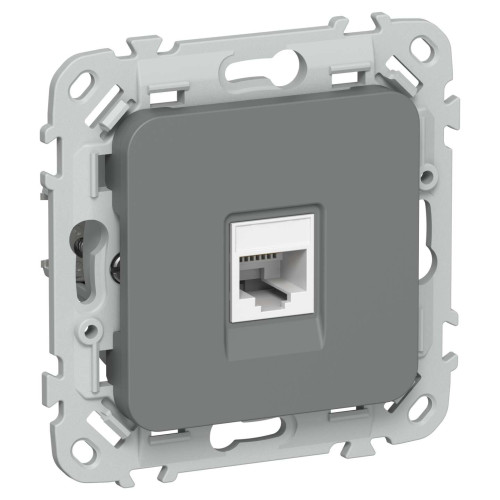 FLITE Розетка компьютерная RJ45 категория 6 UTP РК6-1-0-ФлМА мокрый асфальт IEK