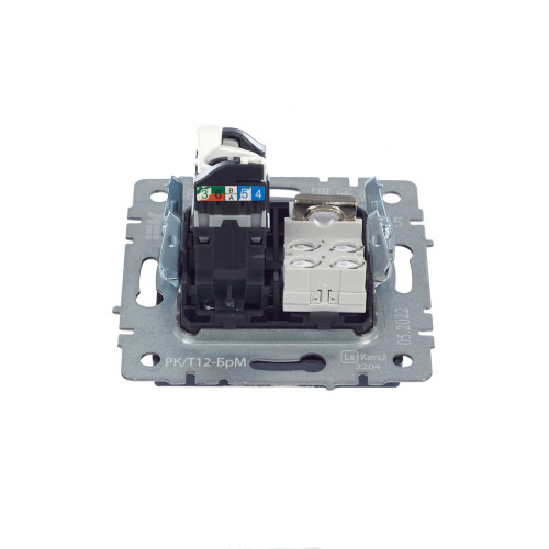 BRITE Розетка двойная RJ11+RJ45 кат.5E РК/Т12-БрМ маренго IEK