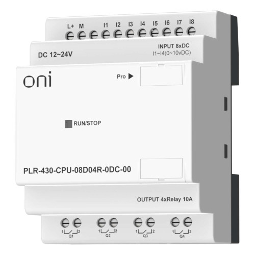 ПЛК 430 Модуль ЦПУ 8 DI 4 RO 24В DC без экрана ONI