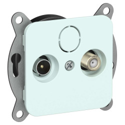 FLITE Розетка 2-местная TV+SAT экранированная оконечная РТВс-2-1-1-ФлХЛ холодный лед IEK