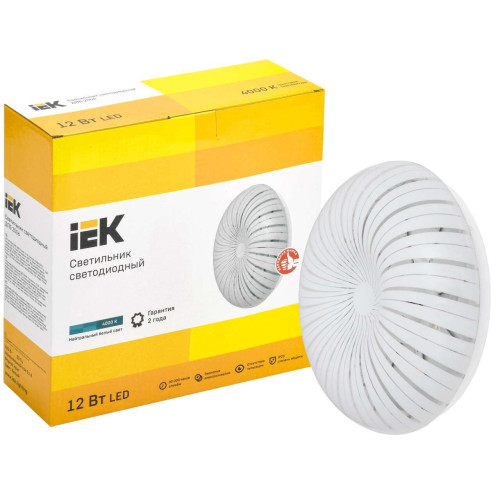 Светильник светодиодный ДПБ 2006 12Вт IP20 4000К круг белый IEK