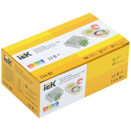 Контроллер с ПДУ радио RGB 3 канала 12В 4А 144Вт белый IEK