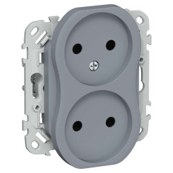 FLITE Розетка 2-местная без заземления без защитных шторок 10А РС02-0-ФлМ маренго IEK