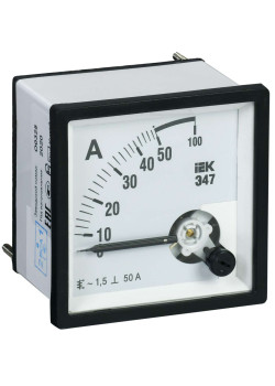 Амперметр аналоговый Э47 50А класс точности 1,5 96х96мм IEK