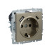 BRITE Розетка 1-местная с заземлением с защитными шторками 16А с USB A+C 18Вт РЮш11-1-БрШ шампань IEK