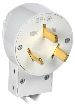 Вилка разборная для плиты с заземлением 32А белая Впл10-К IEK