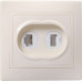 KVARTA Розетка 2-местная RJ11+RJ45 кат.5е РК/Т12-ККм кремовый IEK