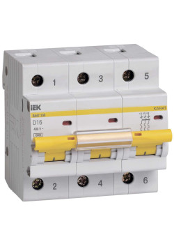 KARAT Автоматический выключатель ВА47-100 3P D 16А 10кА IEK