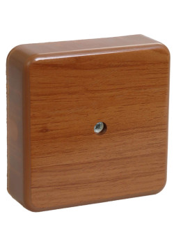 Коробка распаячная КМ41212-05 для открытой проводки безгалогенная (HF) 75х75х20мм дуб (6 клемм 6мм2) IEK