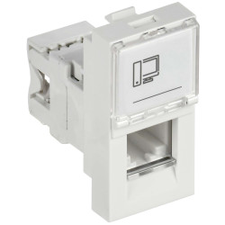 Розетка компьютерная РКИ-10-00-П RJ-45 UTP кат.5e (на 1 модуль) ПРАЙМЕР белая IEK