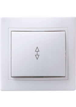 KVARTA Выключатель 1-клавишный проходной 10А ВСп10-1-0-КБ белый IEK