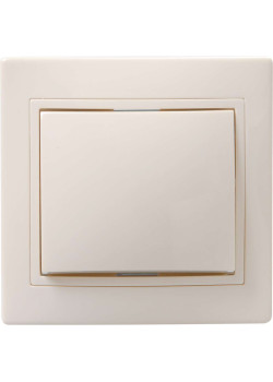 KVARTA Выключатель 1-клавишный кнопочный 10А ВСк10-1-0-ККм кремовый IEK